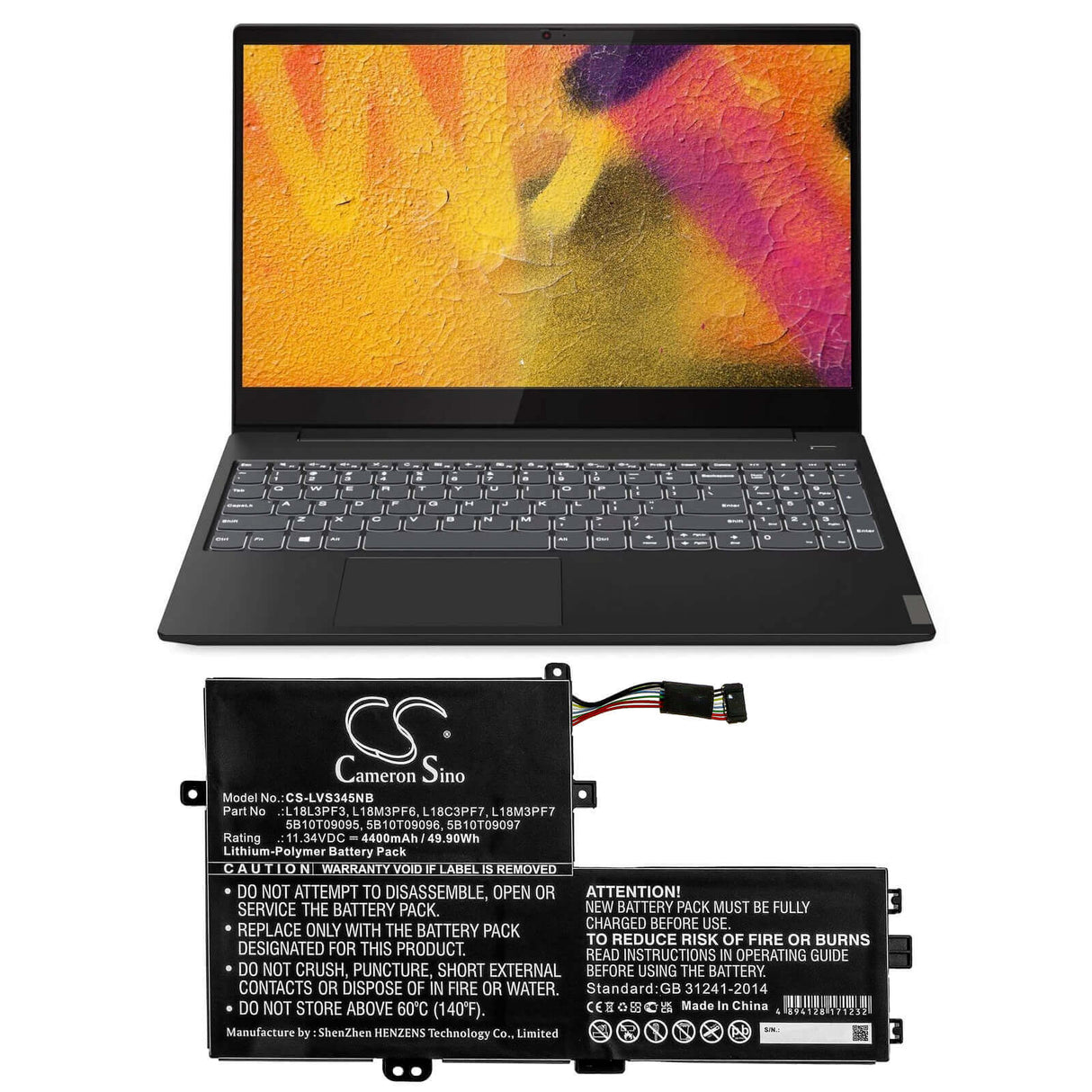 11.34v, Li-polymer, 4400mah, Battery Fit's Lenovo, Ideapad C340 15, Ideapad C340-15iil 81xj0047au, Ideapad C340-15iil 81xj0048au Notebook, Laptop Cameron Sino Technology Limited