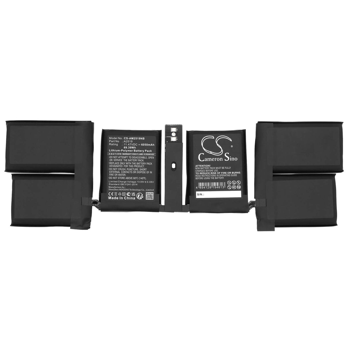 11.47v, Li-polymer, 6050mah, Battery Fits Apple, A2442, Emc3650, 69.39wh Notebook, Laptop Cameron Sino Technology Limited