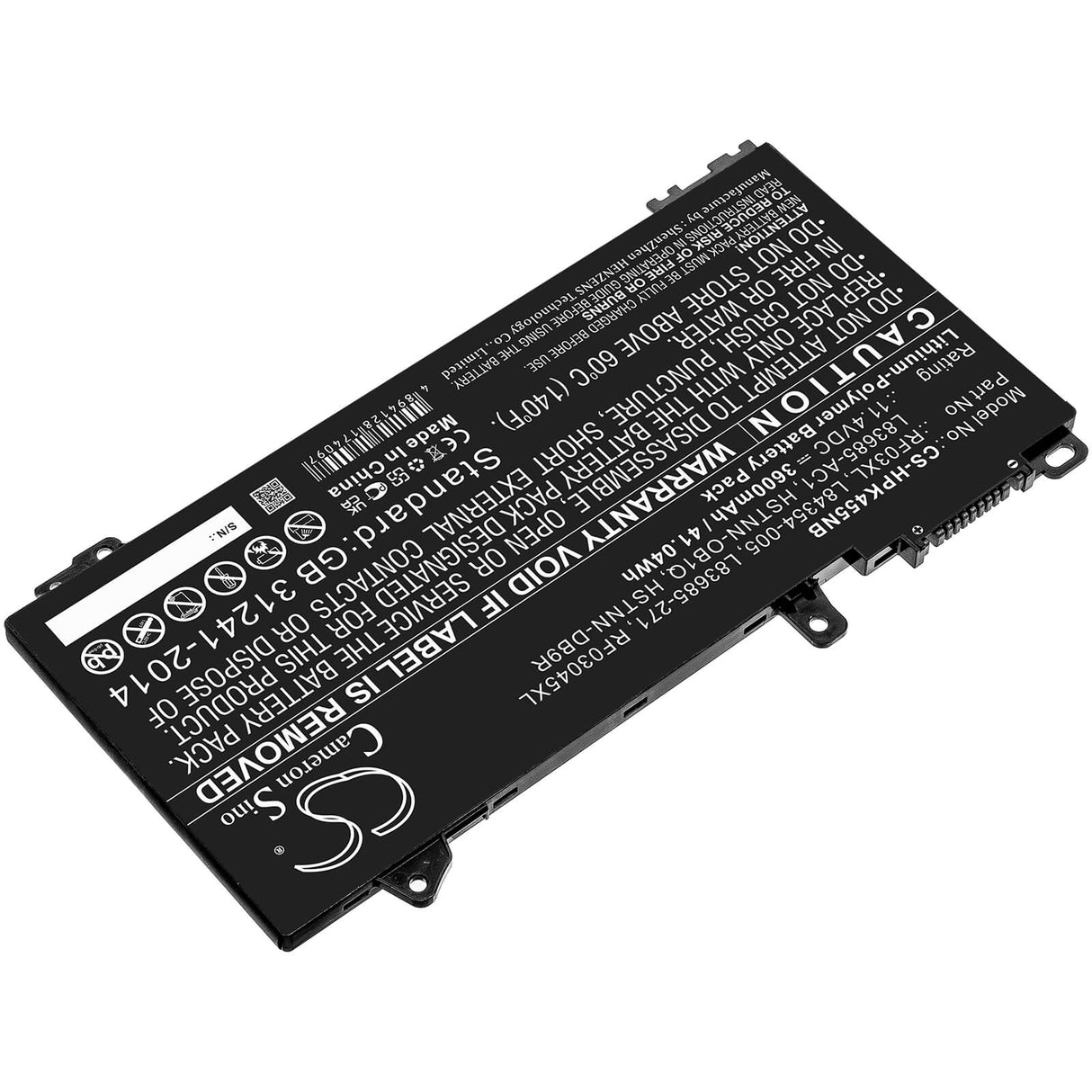 11.4v, 3600mah, Li-polymer Battery Fit's Hp, Pavilion X360 14 Convertible, Probook 455 G7, 41.04wh Notebook, Laptop Cameron Sino Technology Limited