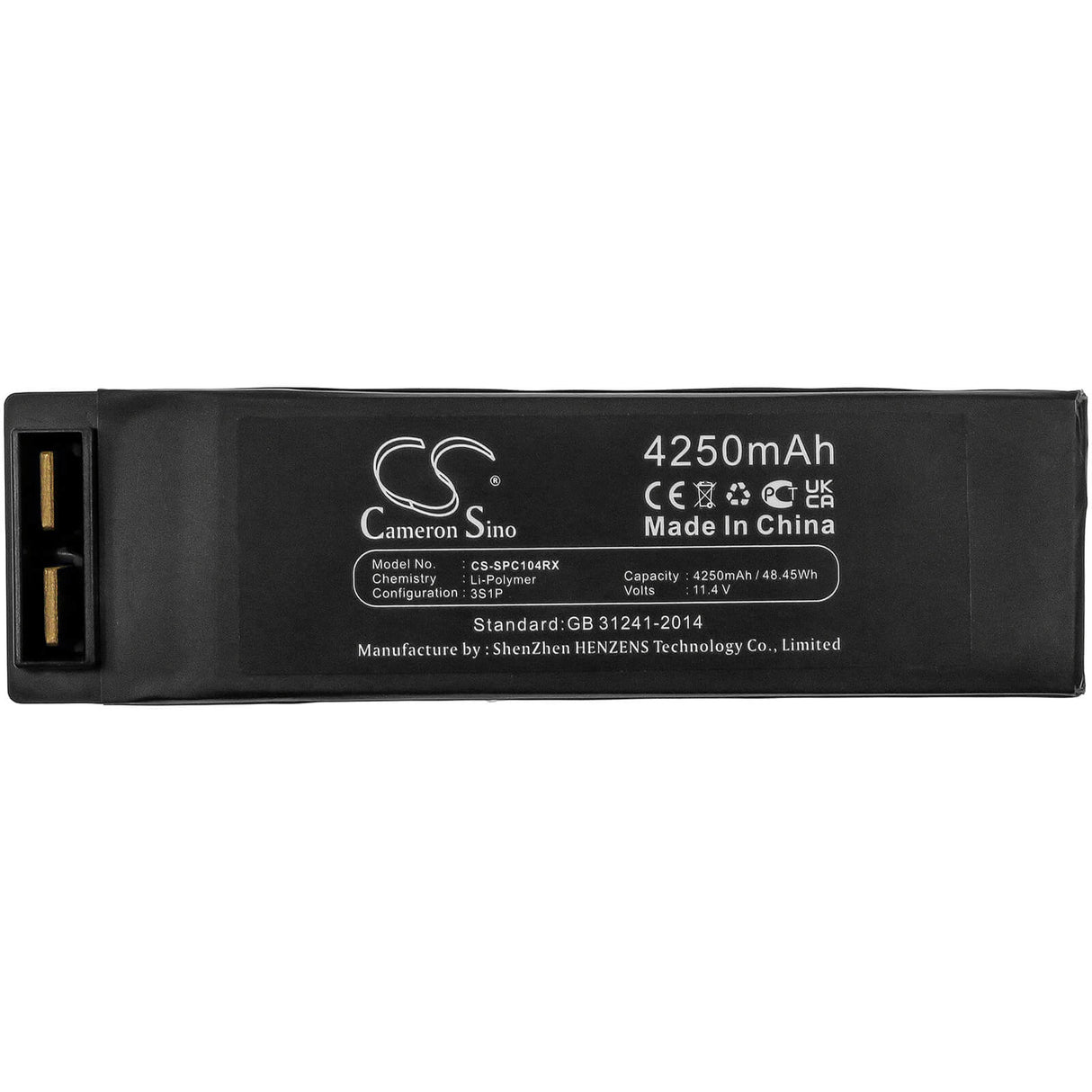 11.4V, Li-Polymer, 4250mAh, Drones battery fits Swellpro, Cdc01 0004, Spry, Spry+, 48.45Wh Drones Cameron Sino Technology Limited