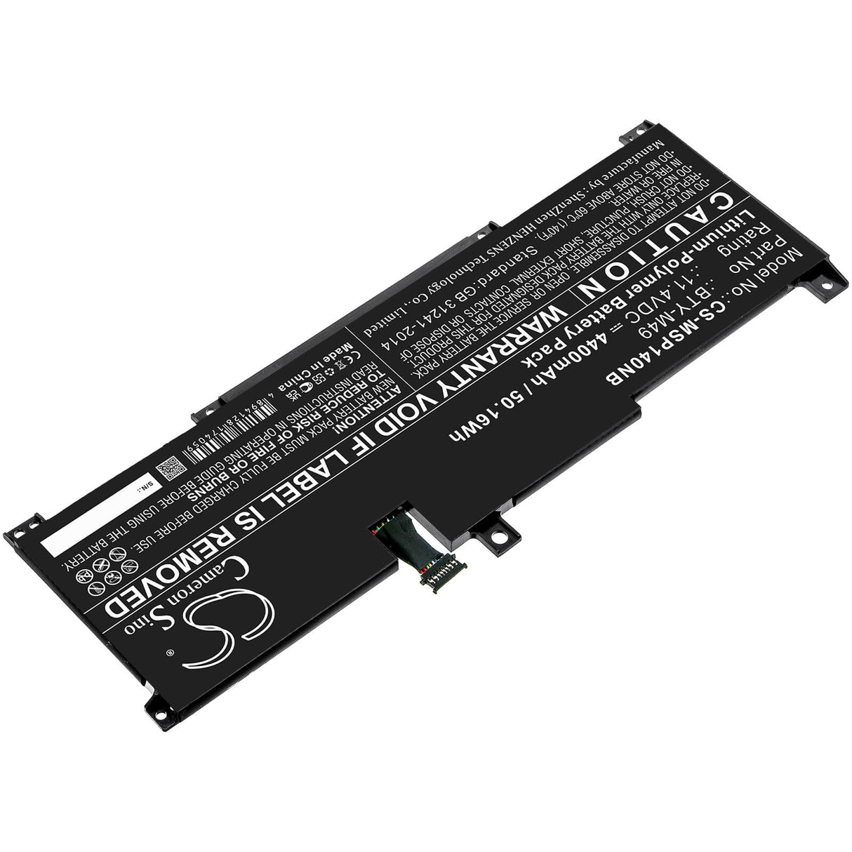 11.4v, 4400mah, Li-polymer Battery Fit's Msi, Gsp14, Modern 14 B10m(ms-14d1), 50.16wh Notebook, Laptop Cameron Sino Technology Limited