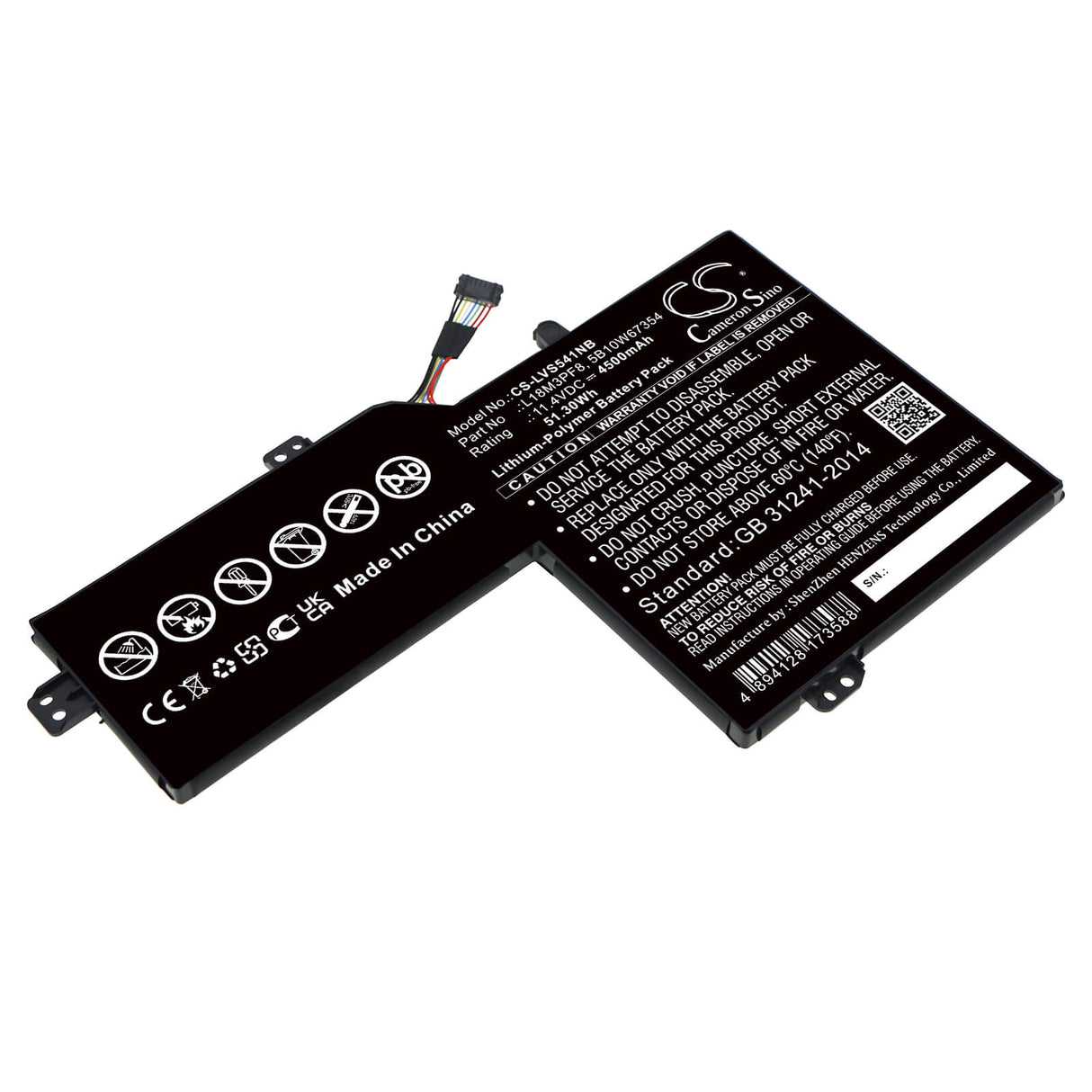 11.4v, 4500mah, Li-ion Battery Fit's Lenovo, Ideapad S540 15, Ideapad S540-15iml, 51.30wh Notebook, Laptop Cameron Sino Technology Limited
