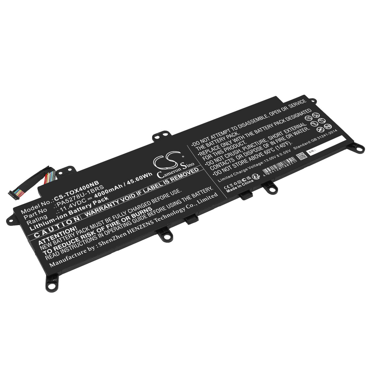 11.4v, Li-ion, 4000mah, Battery Fits Toshiba, Portege X30, Portege X30-d, 45.60wh Notebook, Laptop Cameron Sino Technology Limited