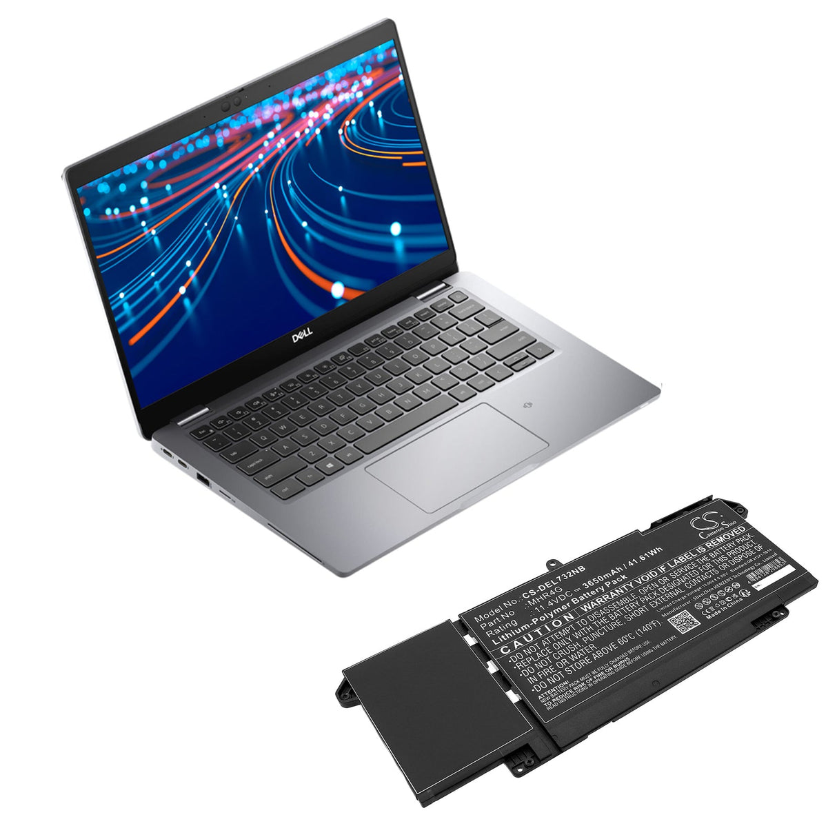 11.4V, Li-Polymer, 3650mAh, Notebook, Laptop battery fits Dell, Latitude 13 5320, Latitude 14 7320, 41.61Wh Notebook, Laptop Cameron Sino Technology Limited