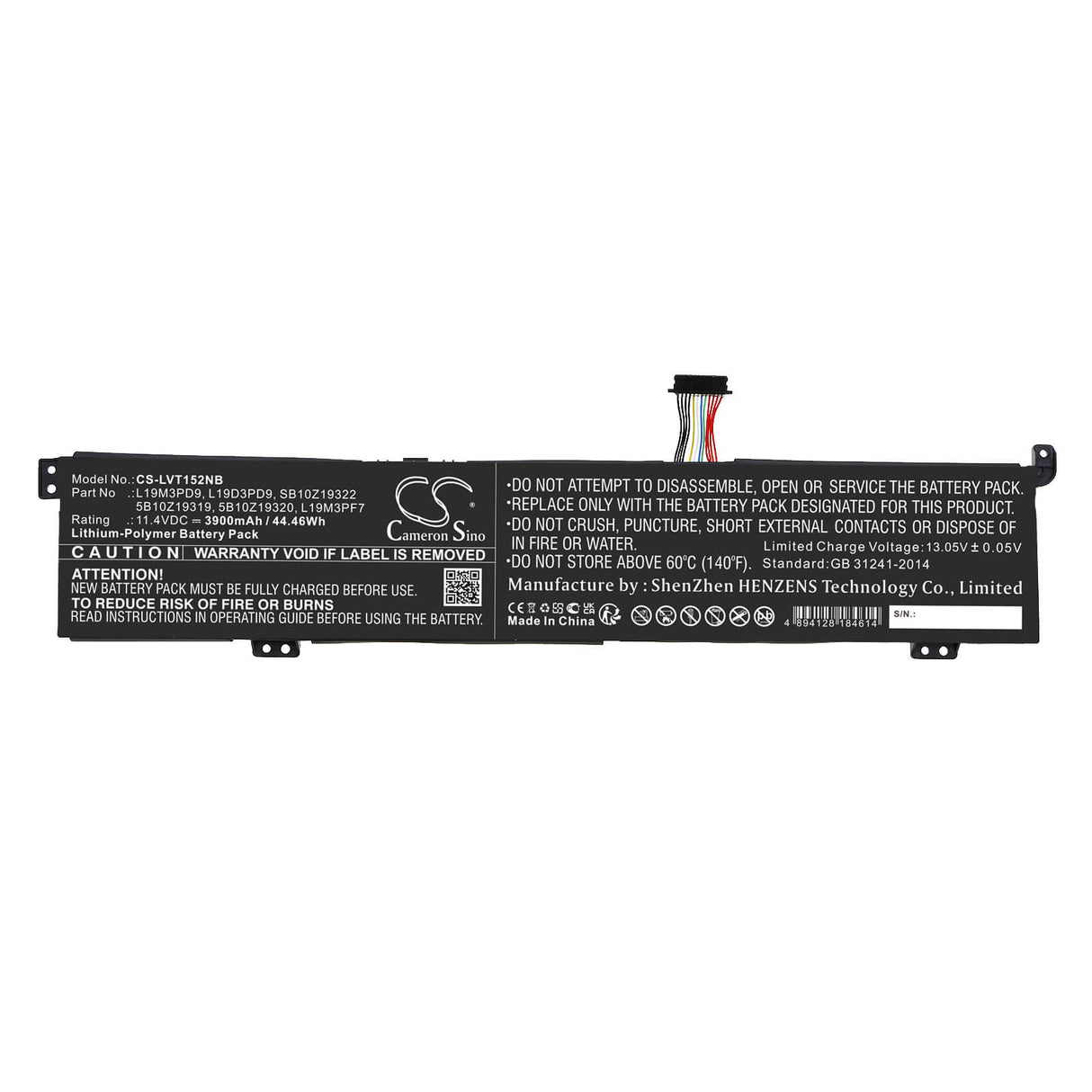 11.4v, Li-polymer, 3900mah, Battery Fits Lenovo, Thinkbook 15p 20v30006fe, 44.46wh Notebook, Laptop Cameron Sino Technology Limited