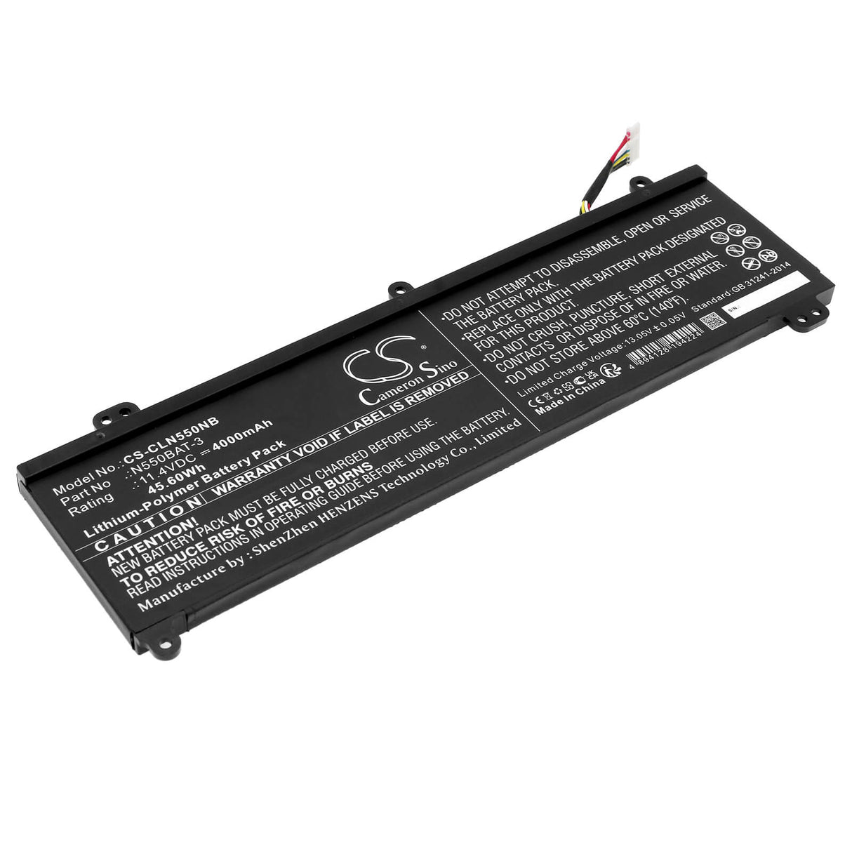 11.4v, Li-polymer, 4000mah, Battery Fits Clevo, N550rn, N551rc, 45.60wh Notebook, Laptop Cameron Sino Technology Limited
