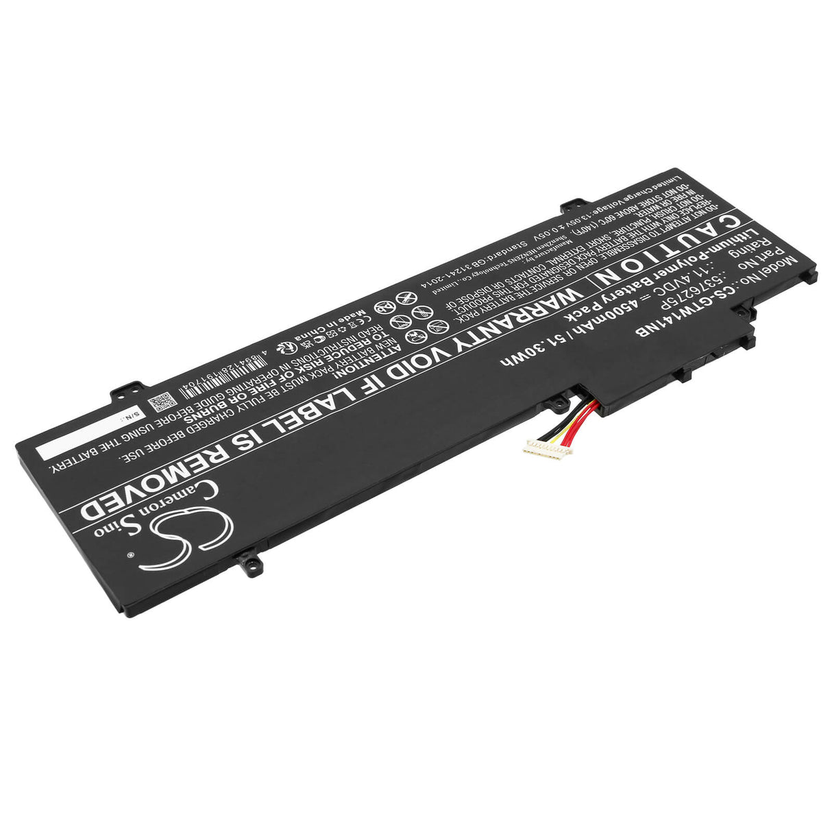11.4v, Li-polymer, 4500mah, Battery Fits Gateway, Gwtn141-10bk, Gwtn141-10gr, 51.30wh Notebook, Laptop Cameron Sino Technology Limited