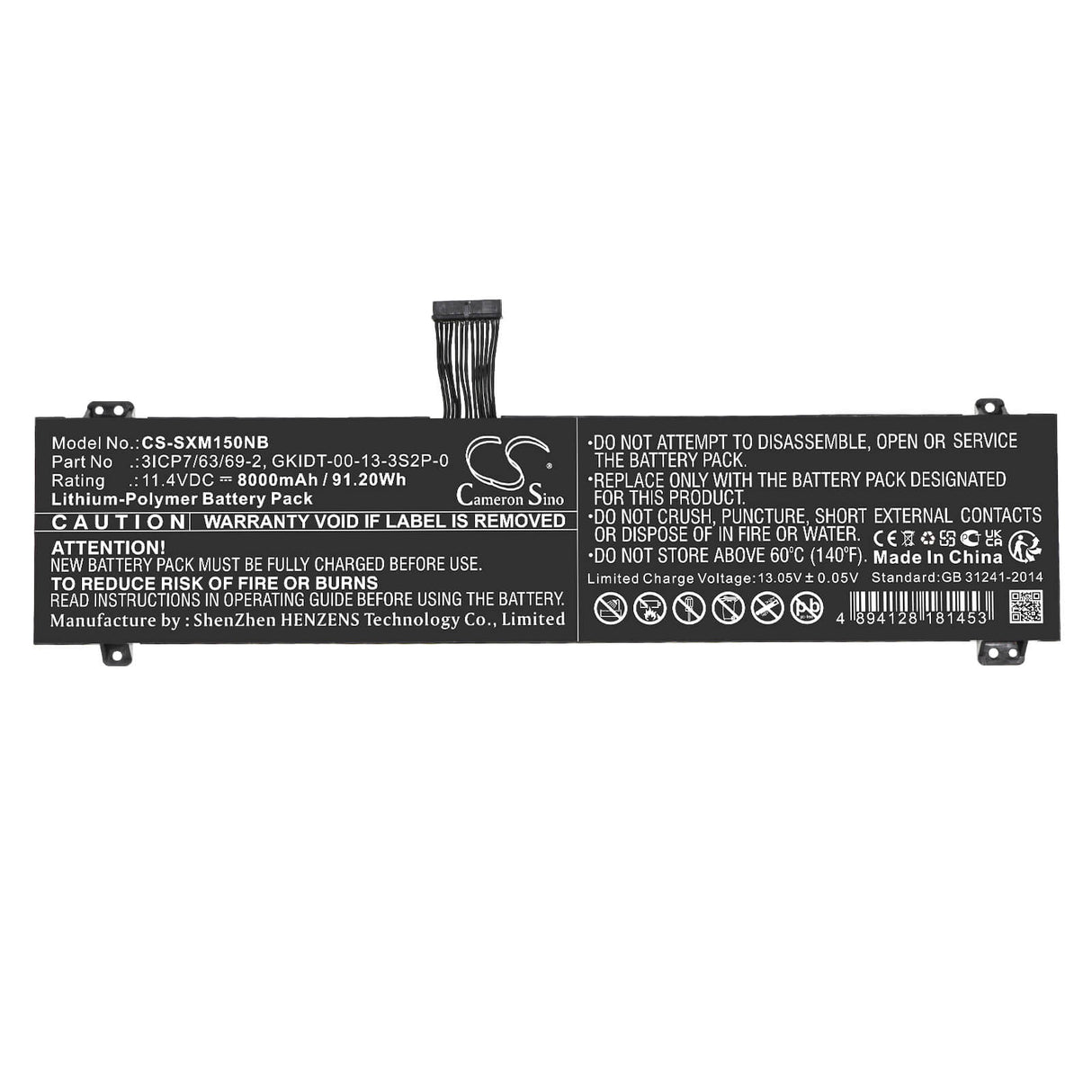 11.4v, Li-polymer, 8000mah, Battery Fits Adata Xpg Xenia 15, Xpg Xenia I7, 91.20wh Notebook, Laptop Cameron Sino Technology Limited