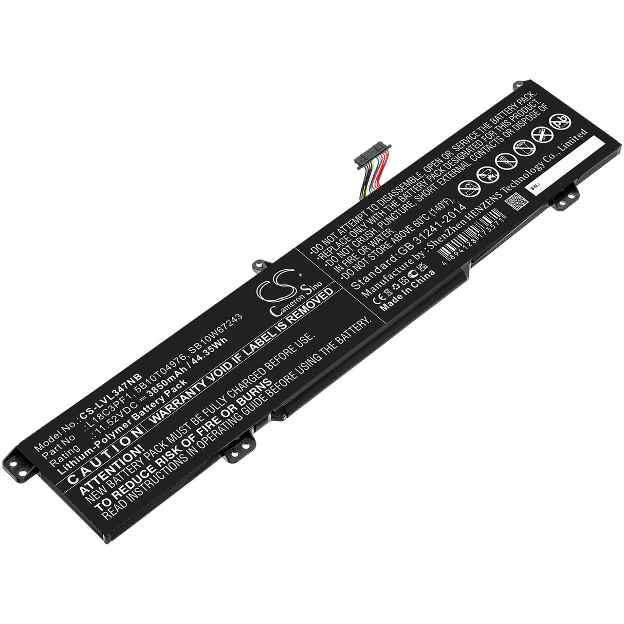 11.52v, 3850mah, Li-polymer Battery Fit's Lenovo, Ideapad L340 15 Gaming, Ideapad L340 17 Gaming, 44.35wh Notebook, Laptop Cameron Sino Technology Limited