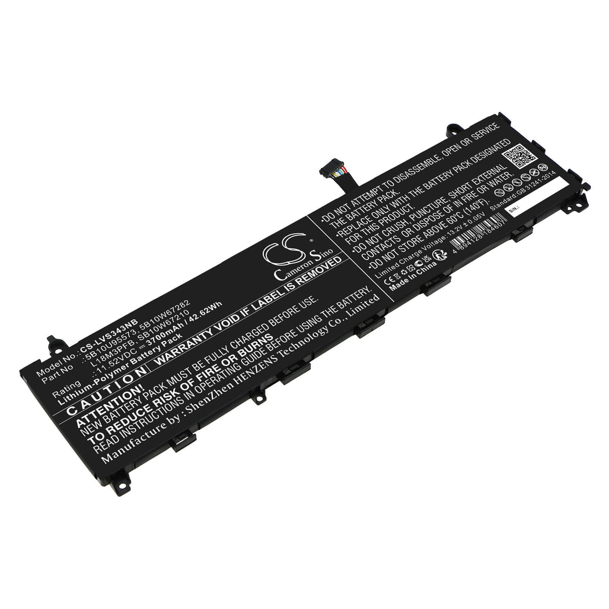 11.52v, Li-polymer, 3700mah, Battery Fits Lenovo, Ideapad S340-13iml, Ideapad S340-13iml(81um000pjp), 42.62wh Notebook, Laptop Cameron Sino Technology Limited