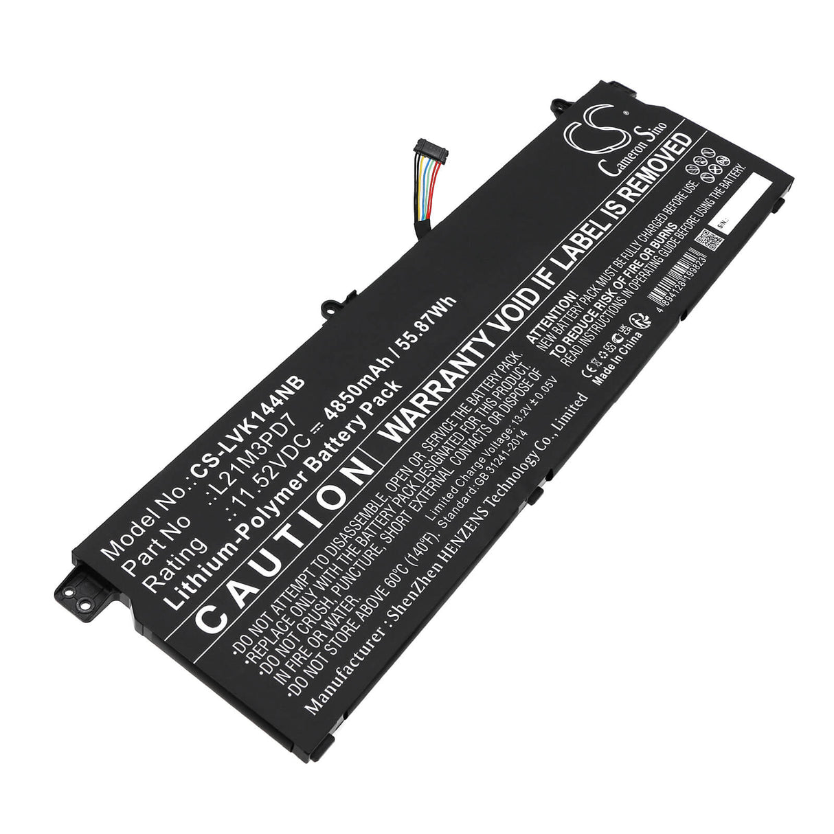 11.52V, Li-Polymer, 4850mAh, Battery fits Lenovo, 21cy0037sa, Thinkbook 14 G4+iap, 55.87Wh Notebook, Laptop Cameron Sino Technology Limited