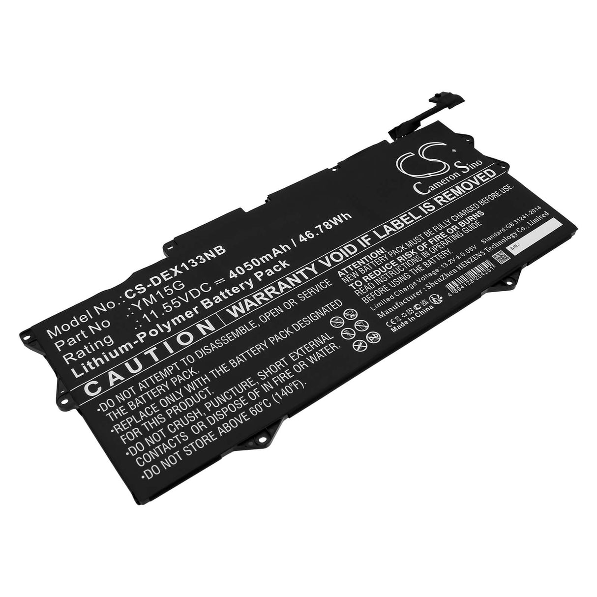 11.55v, Li-ion, 4050mah, Notebook battery Fits Dell Xps 13 9315, Xps 13 9315-c0nnp, 46.78wh Notebook, Laptop Cameron Sino Technology Limited