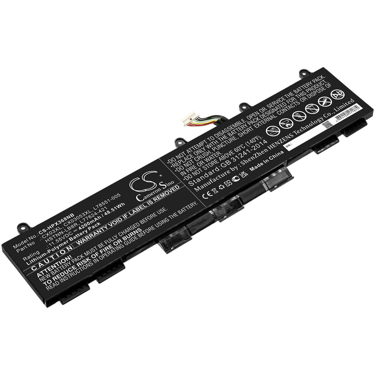 11.55v, Li-polymer, 4200mah, Battery Fit's Hp, Elitebook 855 G7, Elitebook X360 830 G7, Elitebook X360 830 G8, 48.51wh Notebook, Laptop Cameron Sino Technology Limited