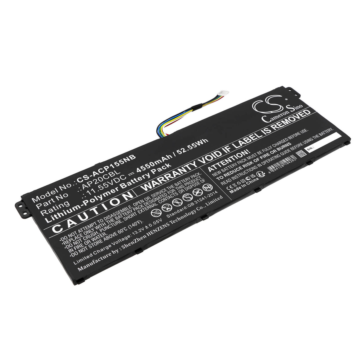 11.55v, Li-polymer, 4550mah, Battery Fits Acer, Aspie Vero Av15-51-31uk, Aspire 5 A515-45g-r00a, 52.55wh Notebook, Laptop Cameron Sino Technology Limited