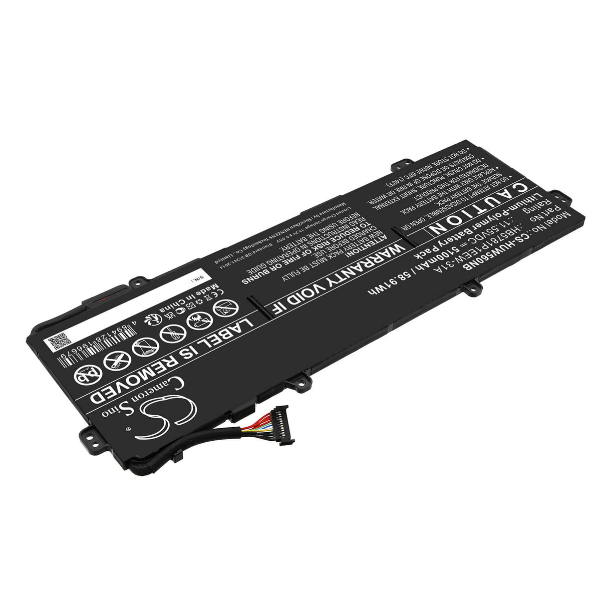 11.55v, Li-polymer, 5100mah, Battery Fits Huawei, Emd-w76, Hkd-w56, 58.91wh Notebook, Laptop Cameron Sino Technology Limited