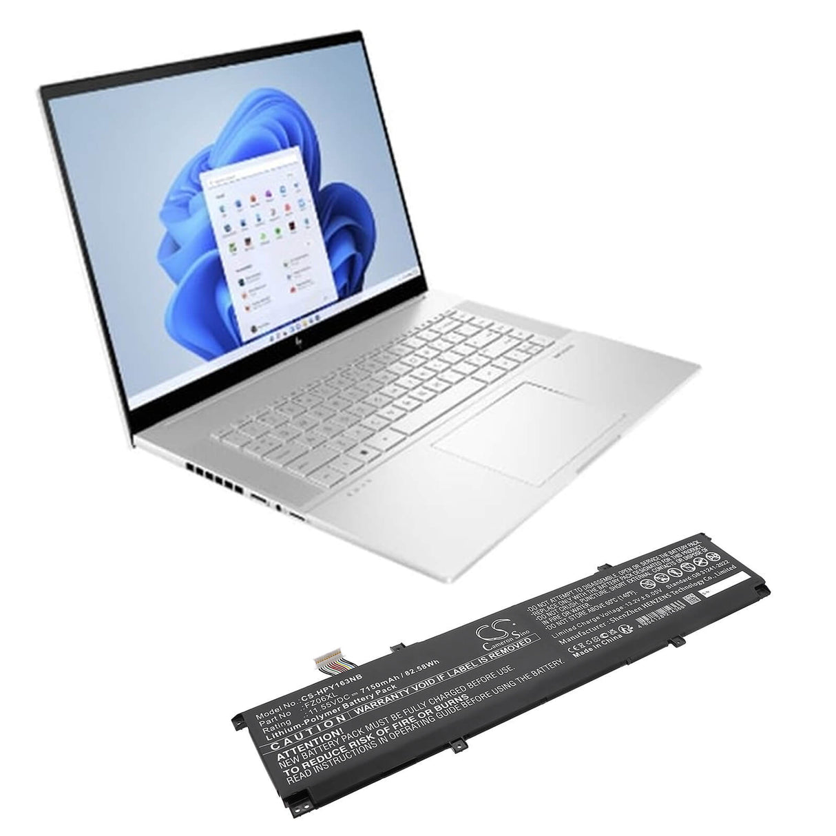 11.55V, Li-Polymer, 7150mAh, Notebook, battery fits Hp Envy X360 16-ac0003 Battery, 16-f0035nr, 16t-f000, 82.58Wh Notebook, Laptop Cameron Sino Technology Limited