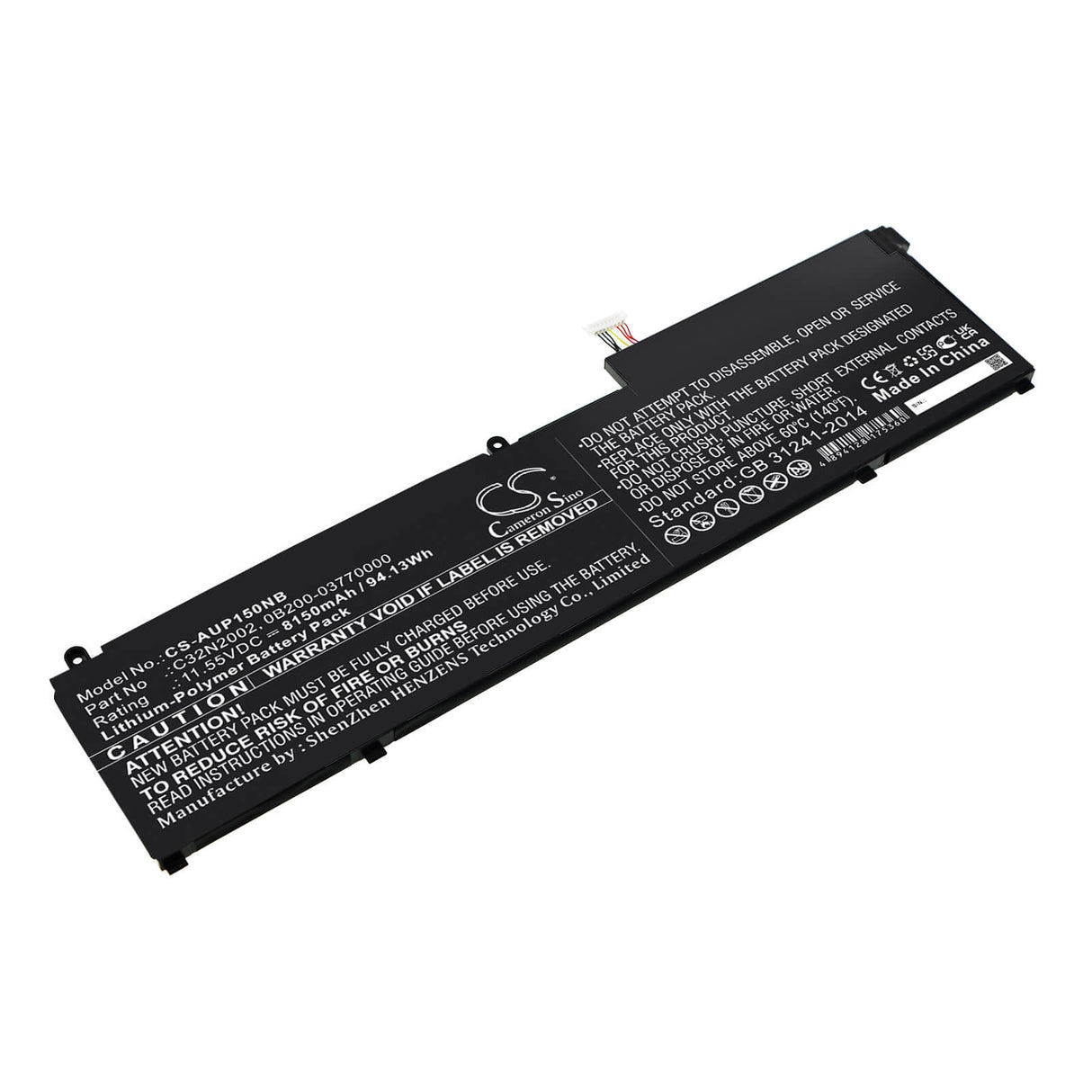 11.55v, Li-polymer, 8150mah, Battery Fits Asus, Zenbook Flip 15 Ux535li, Zenbook Flip 15 Ux564eh, 94.13wh Notebook, Laptop Cameron Sino Technology Limited