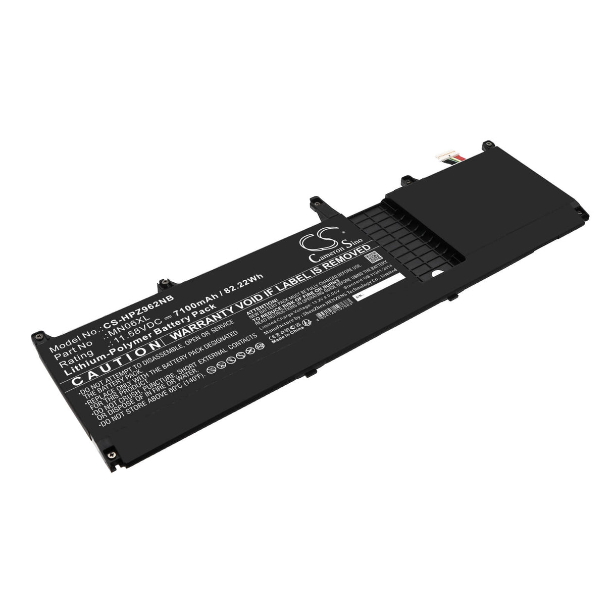 11.58v, Li-ion, 7100mah, Battery Fits Hp, Zbook Studio G9, Zbook Studio G9 62u27ea, 82.22wh Notebook, Laptop Cameron Sino Technology Limited