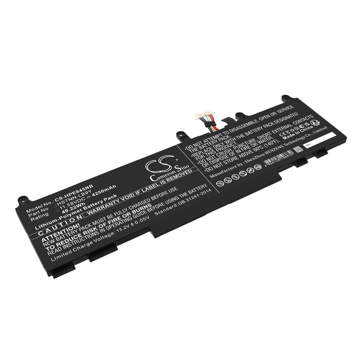 11.58v, Li-polymère, 4250mah, Batterie Compatible avec Hp, Elitebook 1040 G9 4b923av, Elitebook 1040 G9 4b925av, 49.22wh Ordinateur Portable, Laptop Cameron Sino Technology Limited