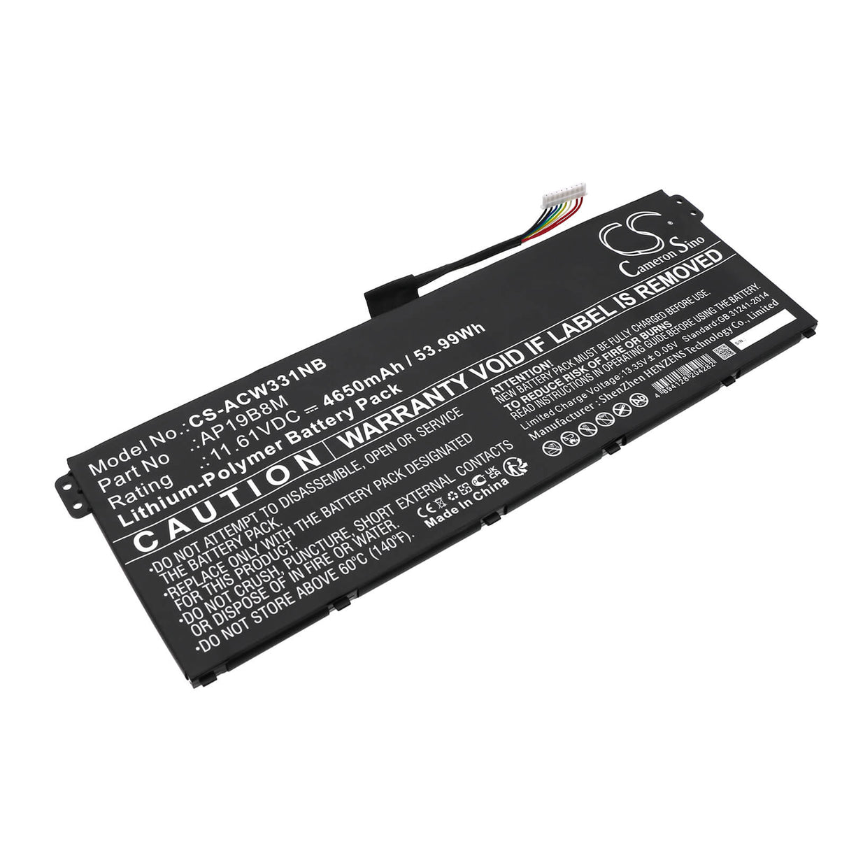 11.61v, Li-ion, 4650mah, Notebook battery Fits Acer Aspire Vero Av15-52, 53.99wh Notebook, Laptop Cameron Sino Technology Limited