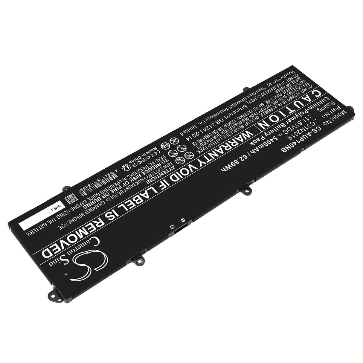 11.61v, Li-polymer, 5400mah, Battery Fits Asus, K3400p, K3400pa, 62.69wh Notebook, Laptop Cameron Sino Technology Limited