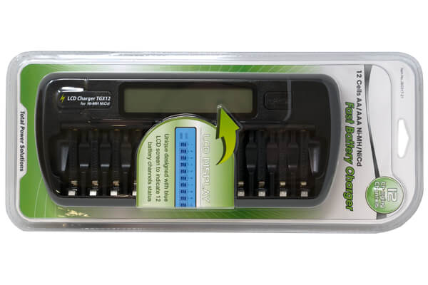 12 Bay Intelligent Battery Charger With Lcd Display Charges Aa & Aaa Batteries Other CB Range
