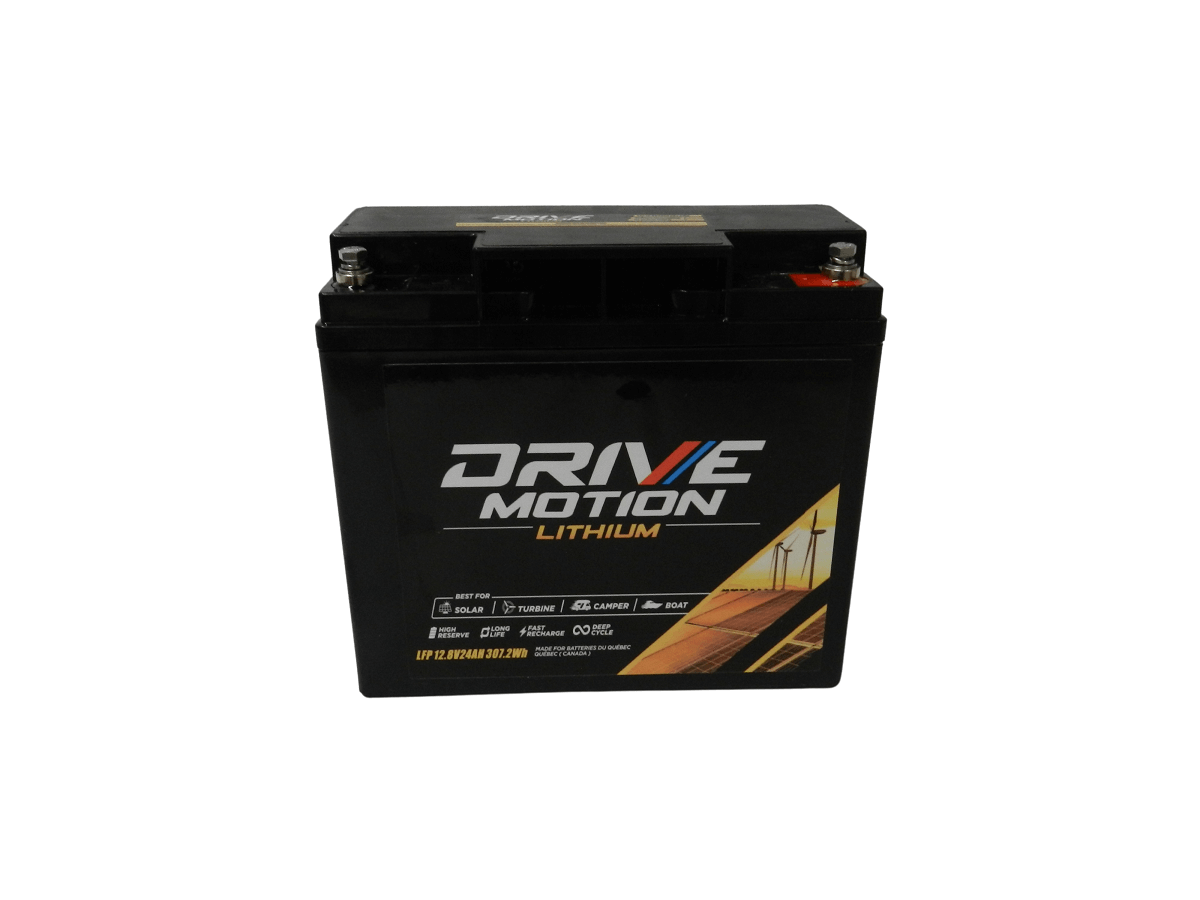 12 Volt 24 Ah 6-DZM-20 LifePo4, F13 terminals Lithium Battery Sealed Lead Acid (Special) DriveMotion
