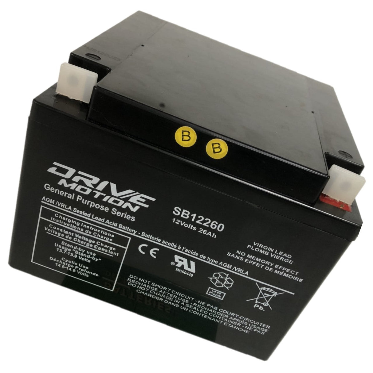 12 Volt 26 Amp Hour Agm Scooter Battery Sealed Lead Acid CB Generic