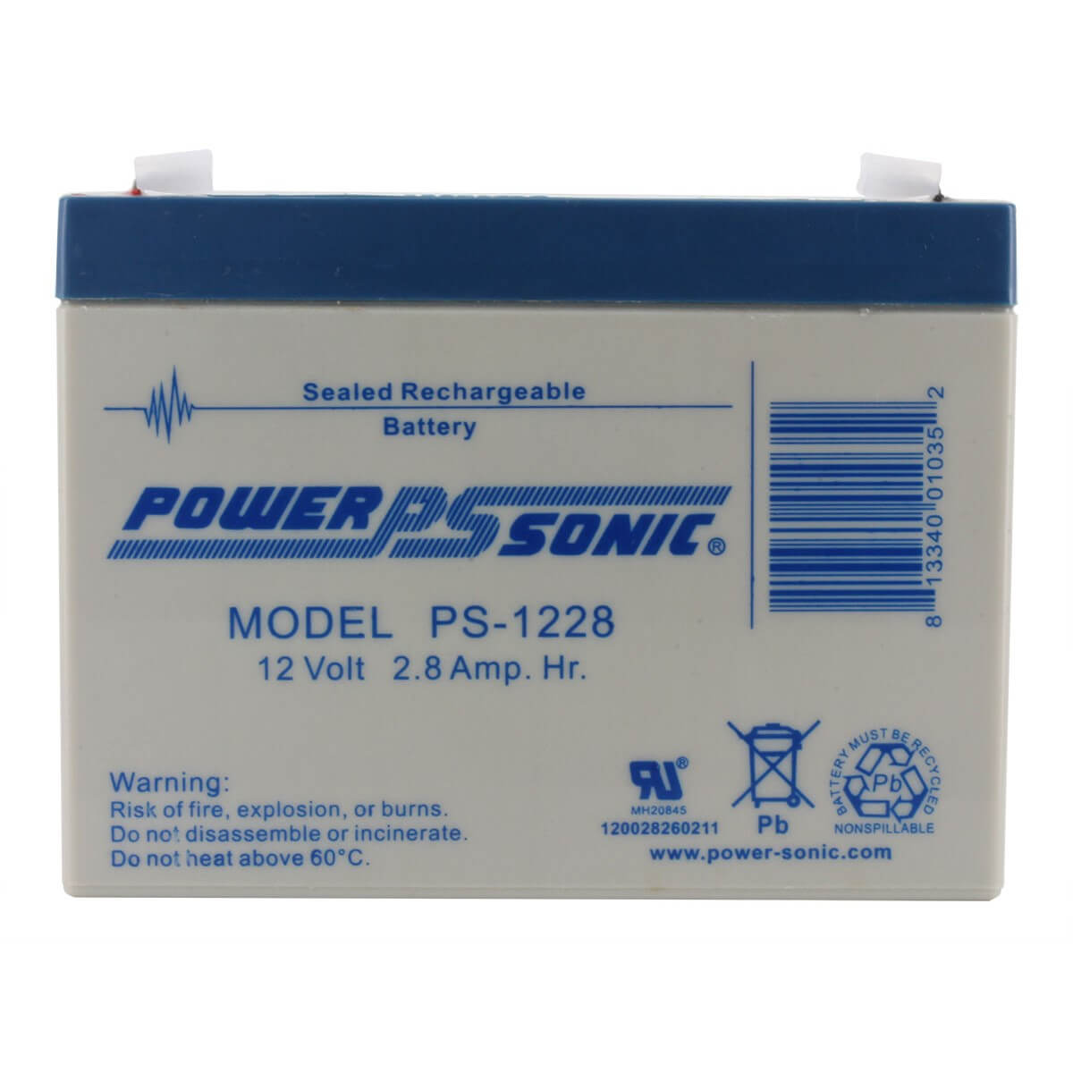 Powersonic PS-1228 Battery – 12V 2.8Ah Sealed Lead Acid AGM Battery Sealed Lead Acid (Special) Power-Sonic