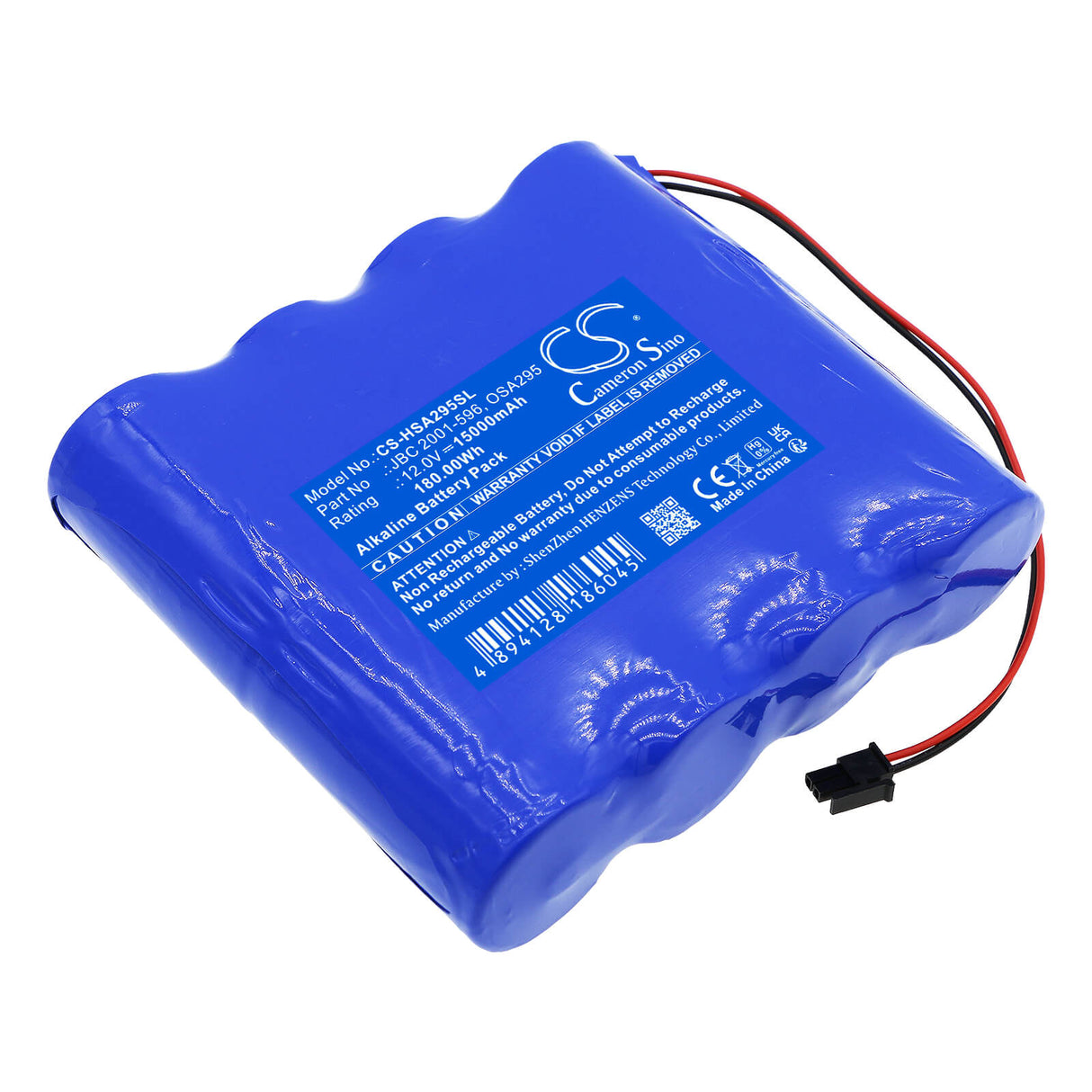 12,0v, Alcaline, 15000mah, Batterie d'équipement compatible avec Hart Intercivic, Démo Eslate, 180,00wh Équipement, Enquête, Test Cameron Sino Technology Limited