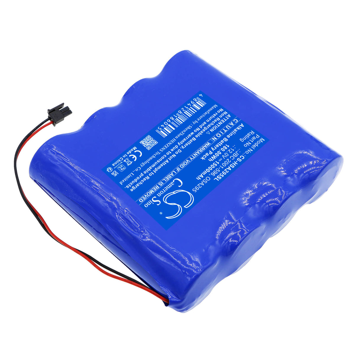 12,0v, Alcaline, 15000mah, Batterie d'équipement compatible avec Hart Intercivic, Démo Eslate, 180,00wh Équipement, Enquête, Test Cameron Sino Technology Limited