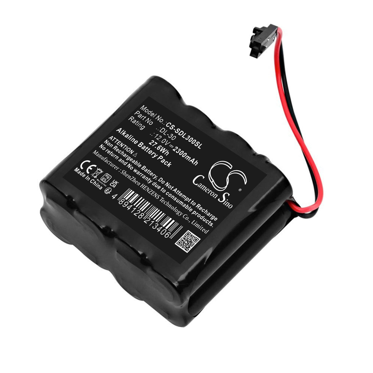 12.0V, Alcaline, 2300mAh, Batterie de serrure de porte compatible avec Locknetics, K380-001, 27.6Wh Serrure de porte Cameron Sino Technology Limited