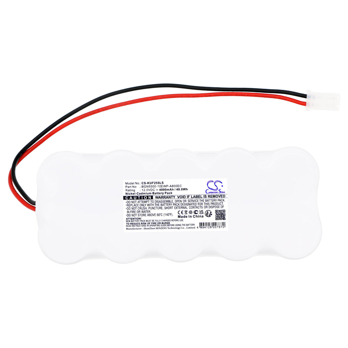 12,0V, Ni-CD, 4000mAh, batterie d'éclairage d'urgence compatible avec Kaufel, Bgn5500-10ewp-a800ec, 2015, 2132, 48,0Wh Éclairage d'urgence Cameron Sino Technology Limited