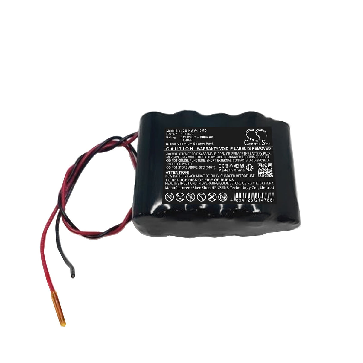 12.0V, Ni-CD, 800mAh, Batterie médicale compatible H-wave, B11677, Stimulateur musculaire P4t-4, 9.6Wh Médical Cameron Sino Technology Limited (Médical)