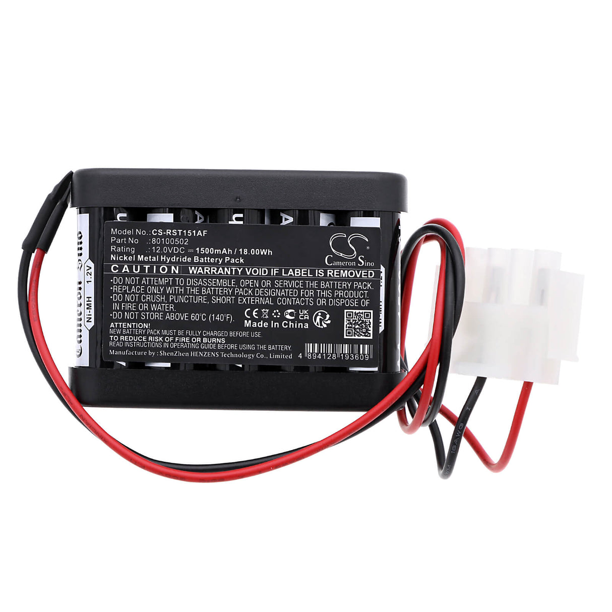 12,0v, Ni-mh, 1500mah, Batterie de porte automatique compatible avec Record, Sta15, 18,00wh Portes Automatiques Cameron Sino Technology Limited