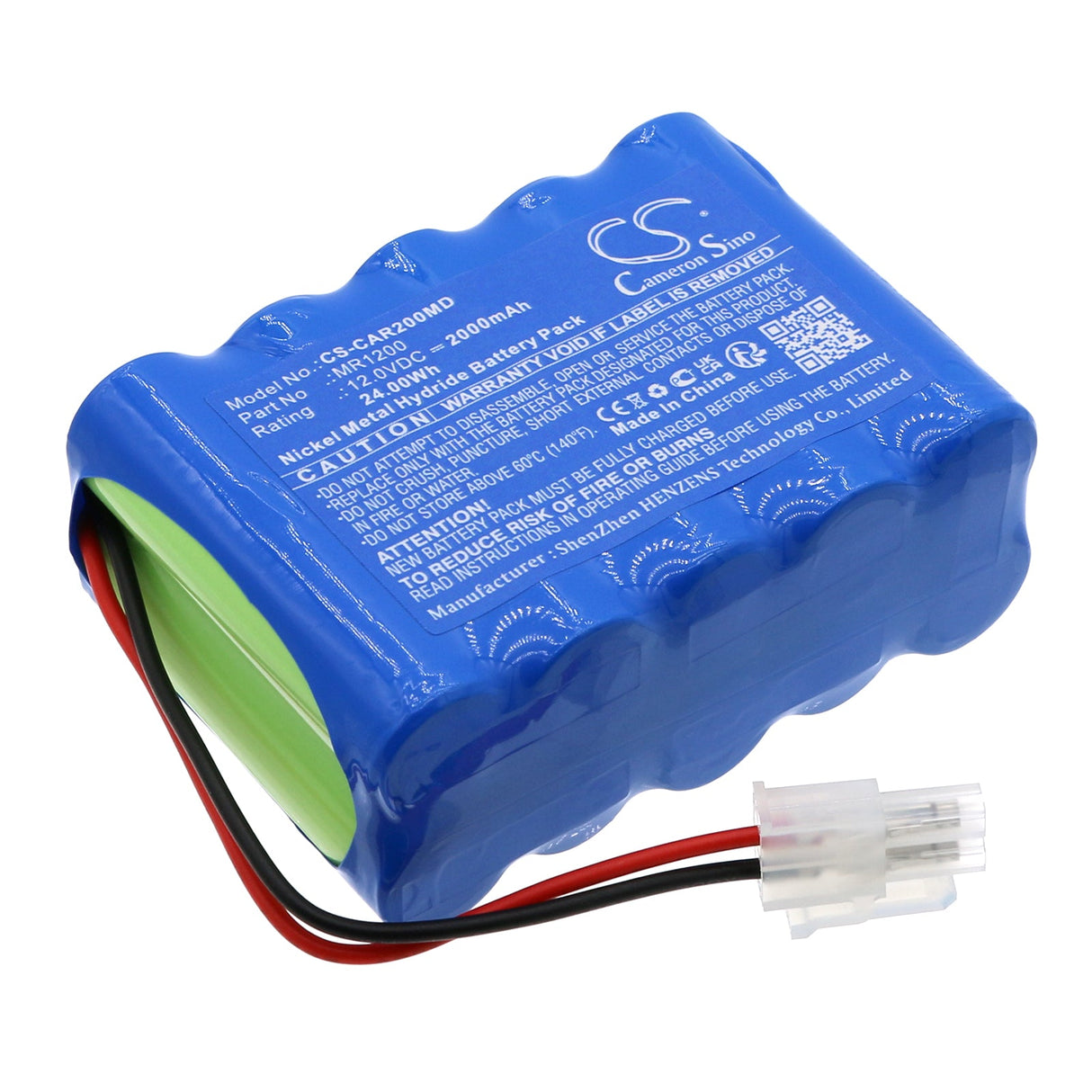 12,0V, Ni-MH, 2000mAh, Batterie médicale compatible avec Cardioline, 17001237, Ecg200l, Ecg200s, 24,0Wh Technologie médicale Cameron Sino Limited (Médical)