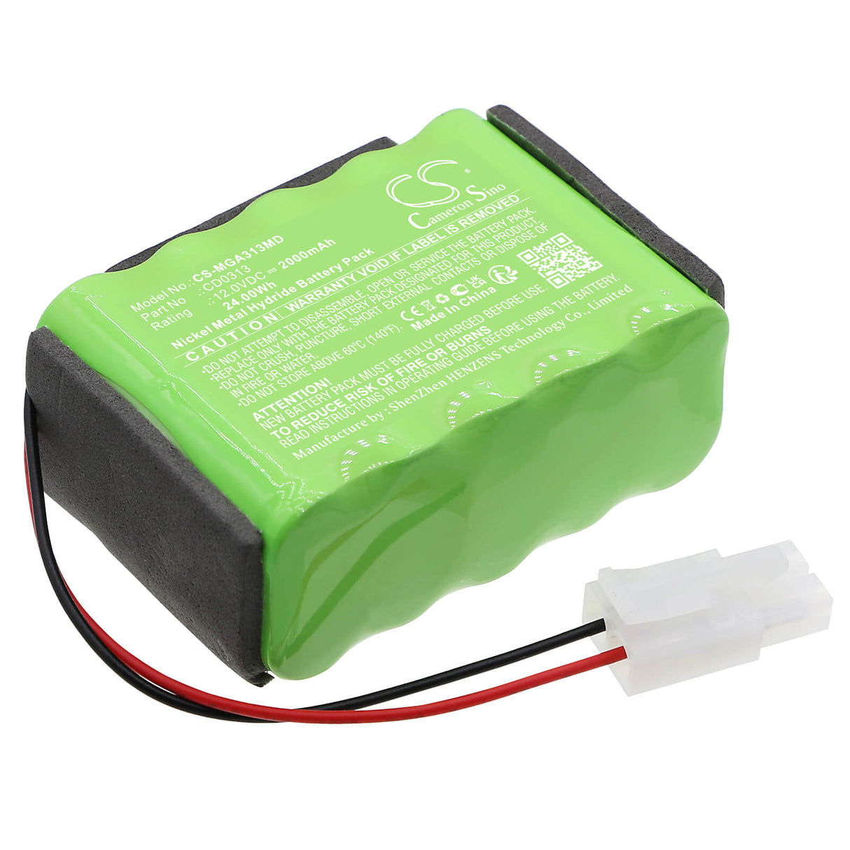 12.0V, Ni-MH, 2000mAh, Batterie médicale convient à Mangar, Cd0313, Airflo 12, 24.00Wh Médical Cameron Sino Technology Limited (Médical)