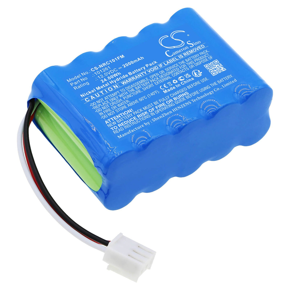 12,0V, Ni-MH, 2000mAh, batterie de sécurité marine convient à Navgard Bnwas, 101261, Dubilier Dbc101261, 24Wh dispositifs de sécurité marine et de flottabilité Cameron Sino Technology Limited