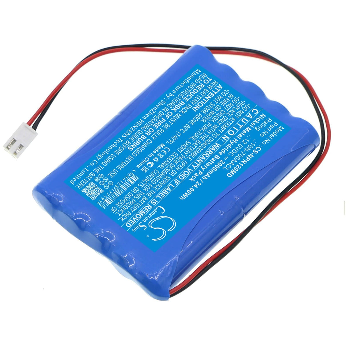 12,0V, Ni-MH, 2000mAh, Batterie médicale compatible Nipro, 10n-700aacl, Ncu-12, 24,00Wh Medical Cameron Sino Technology Limited (Médical)