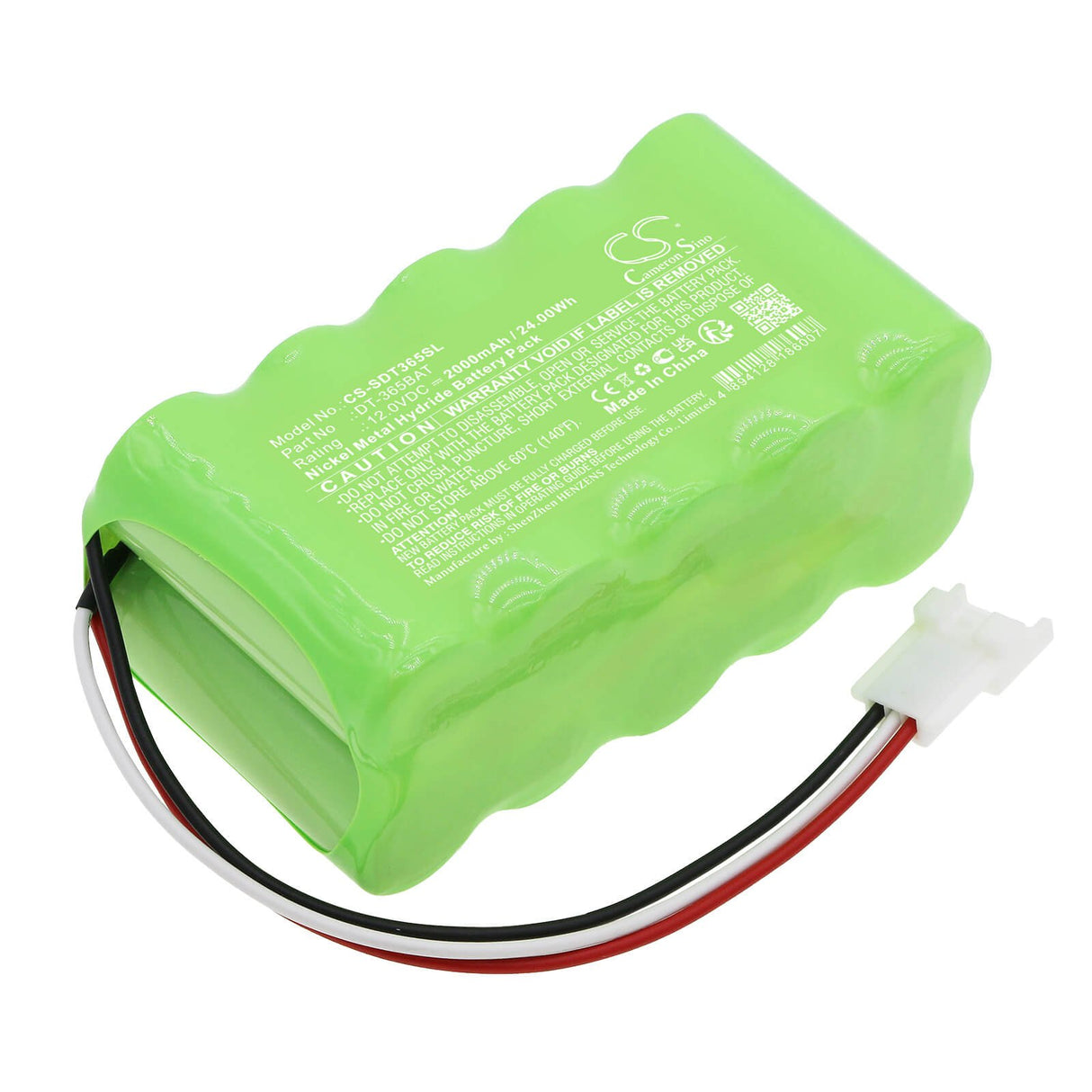 12,0V, Ni-MH, 2000mAh, Batterie d'équipement compatible avec Shimpo, Dt-365bat, DT-365, 24Wh Équipement, Enquête, Test Cameron Sino Technology Limited
