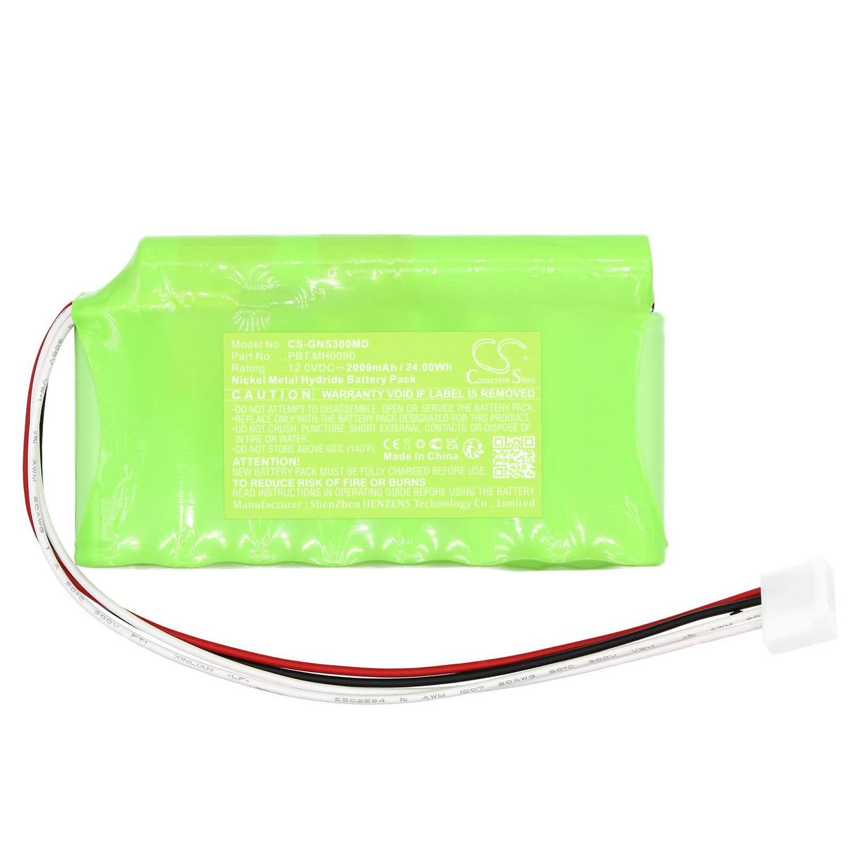 12.0V, Ni-MH, 2000mAh, Batterie médicale compatible avec Globus, Pbt Mh0090, Genesy 3000, Laser Pro Version, 24.00Wh Medical Cameron Sino Technology Limited (Médical)