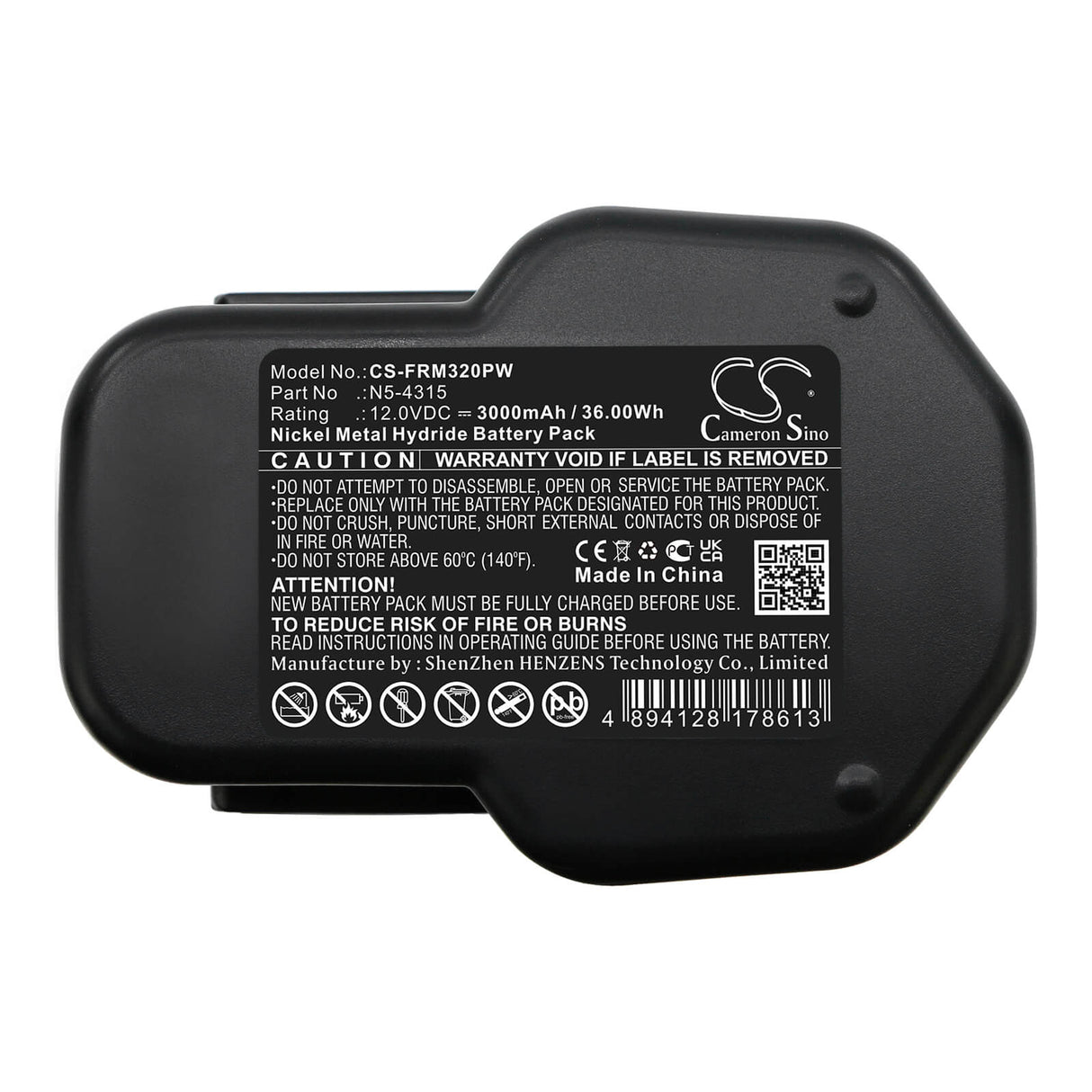 12.0V, Ni-MH, 3000mAh, Strapping Tools battery fits Fromm, N5-4315, P320, P325, 36Wh Strapping Tools Cameron Sino Technology Limited