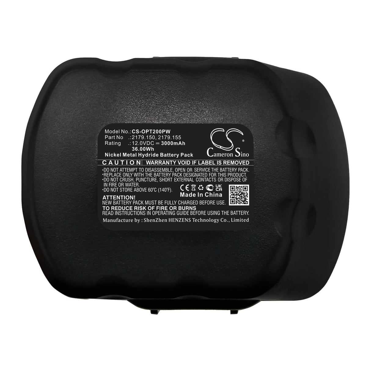 12.0V, Ni-MH, 3000mAh, batterie pour outils de cerclage compatible avec Cyklop, Signode, Strapex, Orgapack, 2179.15, Clt100, Cmt200, 36Wh Outils de cerclage Cameron Sino Technology Limited