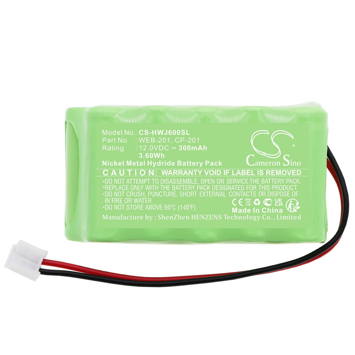12.0v, Ni-mh, 300mah, PLC Battery fits Honeywell, Asic Jasic-600, Asic300, 3.60wh PLC Cameron Sino Technology Limited
