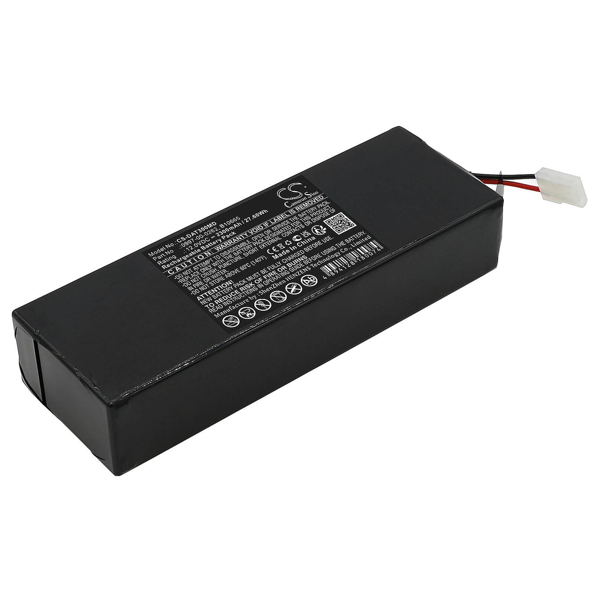 12,0V, plomb-acide scellé, 2300mAh, batterie médicale adaptée à Datascope, 0997-00-0262, Moniteur Accutorr 3, Moniteur Accutorr 3sat, 27,60Wh Medical Cameron Sino Technology Limited (Médical)