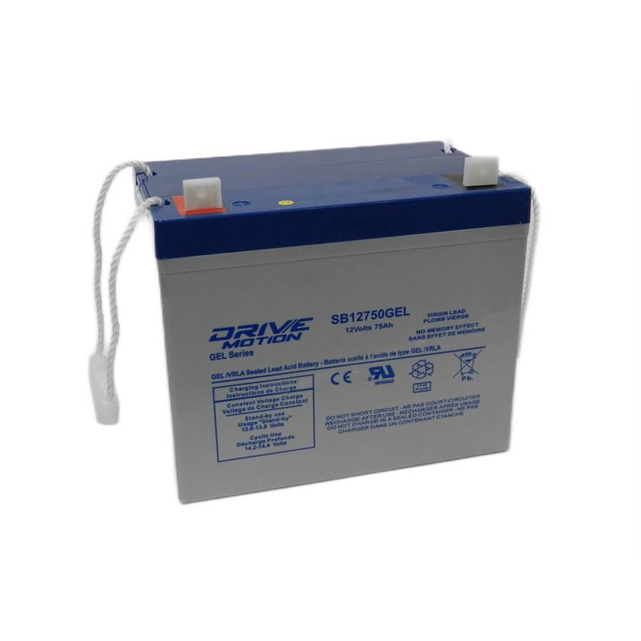 12V 75Ah Gel Battery For High Cycling Applications , EV's Scooters (Group 24) Sealed Lead Acid (Special) DriveMotion