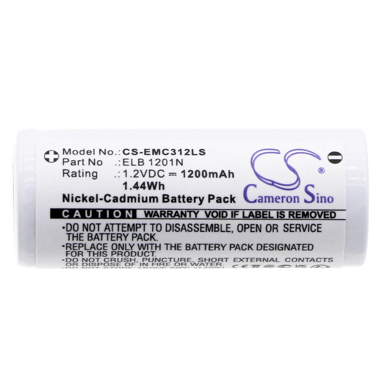 1.2V, Ni-CD, 1200mAh, Emergency Lighting battery fits Lithonia, Elb 1201n, Le S 1 R 120/277 El N, Le S 1 R 120/277 El N Sd, 1.44Wh Emergency Lighting Cameron Sino Technology Limited
