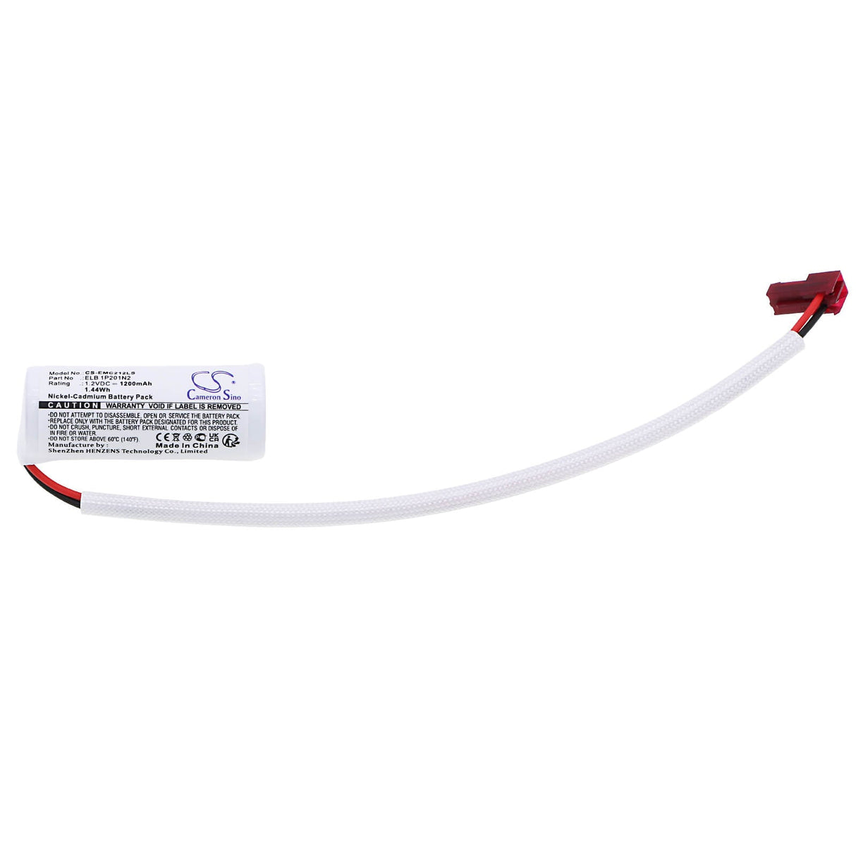 1.2V, Ni-CD, 1200mAh, batterie d'éclairage de secours compatible avec Lithonia, 1cg97, Le S 1 R 120/277 El N, Le S 1 R 120/277 El N Sd, 1.44Wh Éclairage de secours Cameron Sino Technology Limited