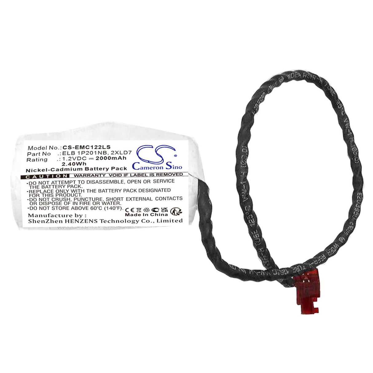 1.2V, Ni-CD, 2000mAh, Emergency Lighting battery fits Lithonia, 2xld7, Lqc 1 R El N, Lqc W 2 R El N, 2.40Wh Emergency Lighting Cameron Sino Technology Limited