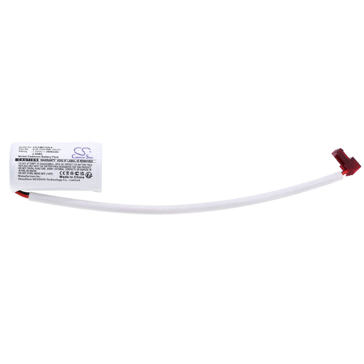 1.2V, Ni-CD, 2000mAh, Emergency Lighting battery fits Lithonia, 2xld7, Lqc 1 R El N, Lqc W 2 R El N, 2.40Wh Emergency Lighting Cameron Sino Technology Limited